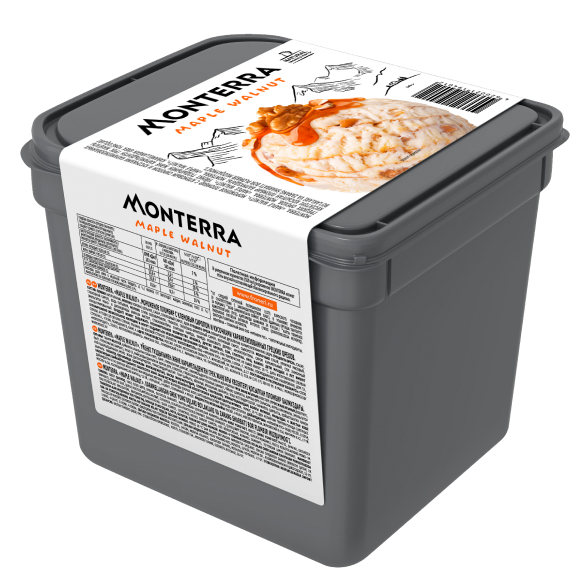 «MONTERRA» мороженое пломбир с кленовым сиропом и кусочками карамелизованных грецких орехов «MONTERRA» мороженое пломбир с кленовым сиропом и кусочками карамелизованных грецких орехов